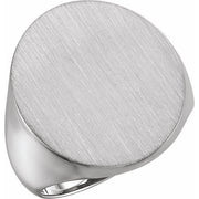 Sterling Silver 22x20 Mm Oval Signet Ring