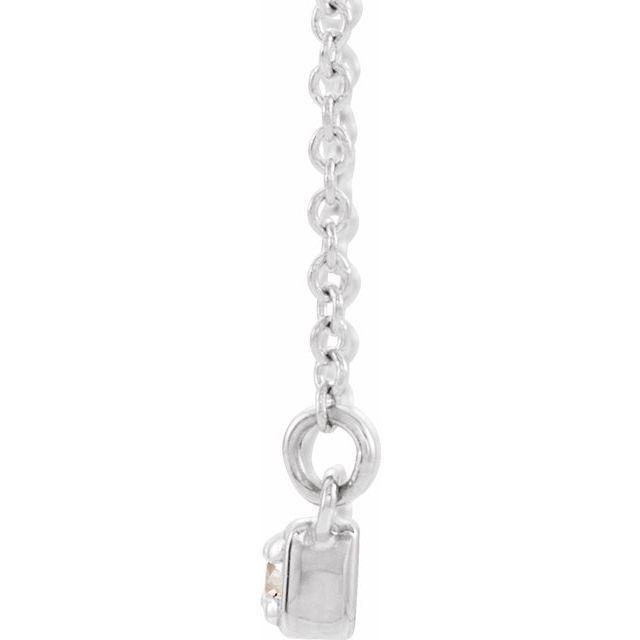 14k White 1/5 Ctw Natural Diamond Bar 16-18' Necklace