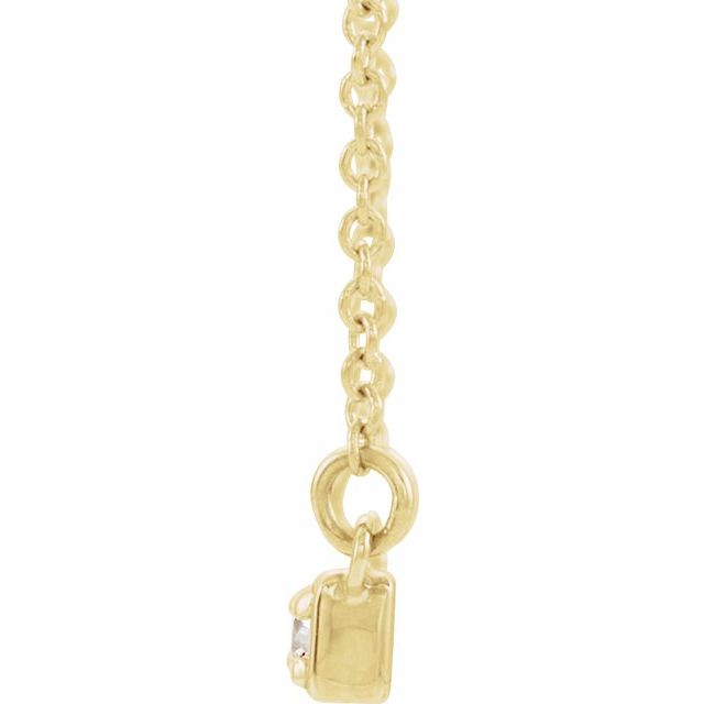 14k Yellow 1/5 Ctw Natural Diamond Bar 16-18' Necklace