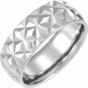 Sterling Silver 7 mm Geometric Band Size 8