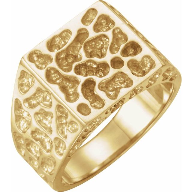 14K Yellow 14 mm Nugget Ring