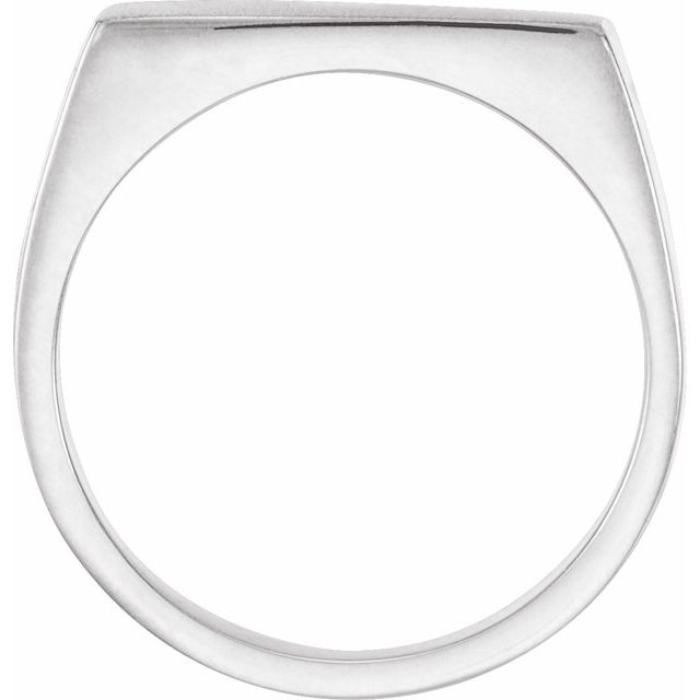14K White 15x9 mm Rectangle Signet Ring