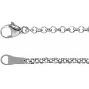 18K White 2.4 mm Rolo 16' Chain