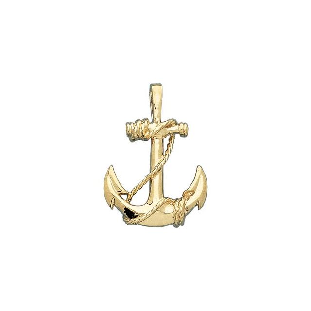 14k Yellow Anchor Pendant