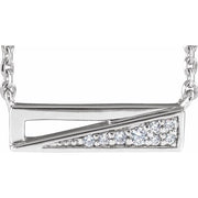 14K White .05 CTW Natural Diamond Bar 18' Necklace