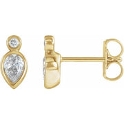 14K Yellow 1/3 CTW Natural Diamond Bezel-Set Earrings
