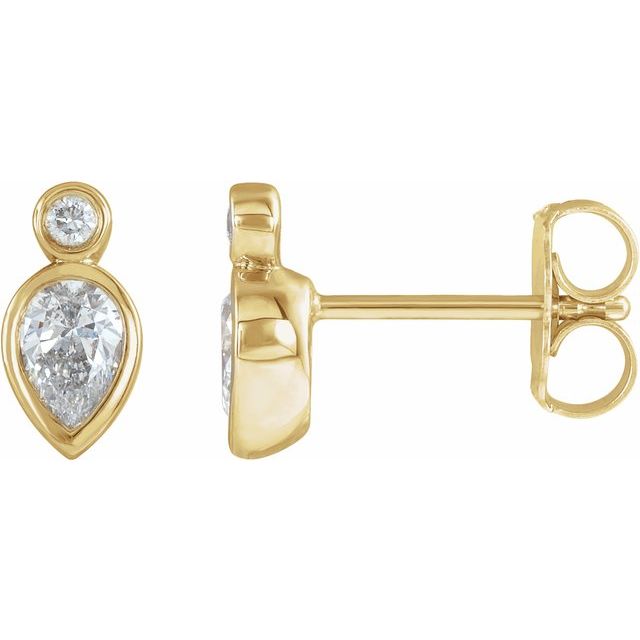 14K Yellow 1/3 CTW Natural Diamond Bezel-Set Earrings