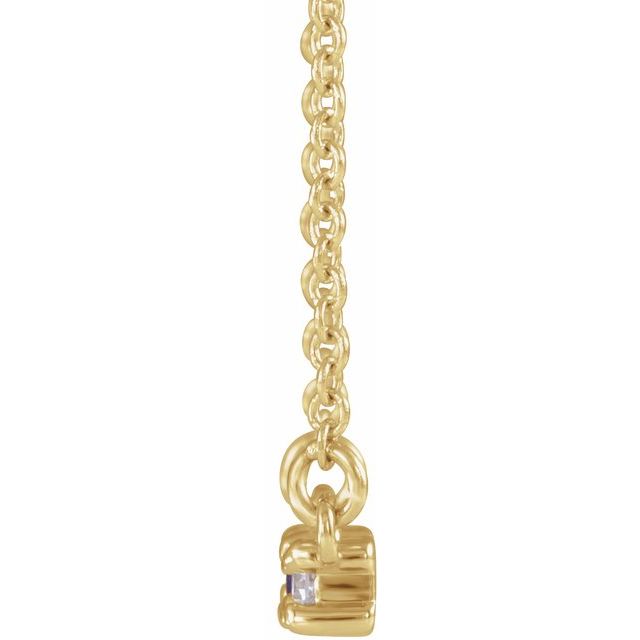 14K Yellow Lab-Grown Alexandrite & 1/8 CTW Natural Diamond 18' Necklace