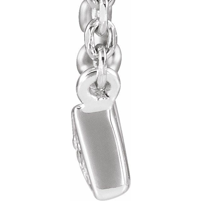 14K White .05 CTW Natural Diamond Bar 18' Necklace