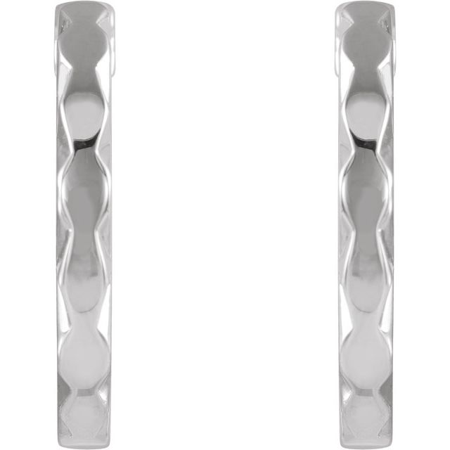 Sterling Silver Geometric 17.3 mm Hoop Earrings