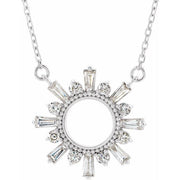 14K White 3/8 CTW Natural Diamond Circle 18' Necklace