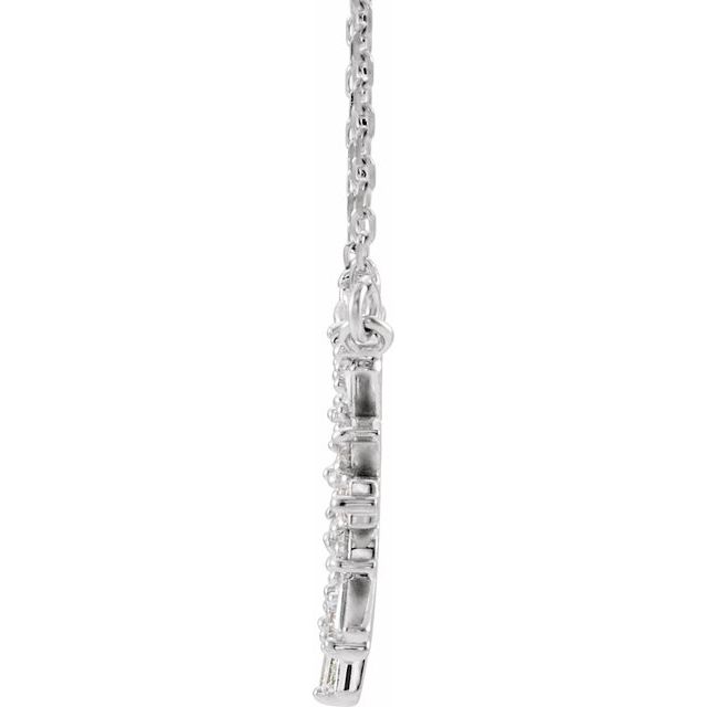 14K White 3/8 CTW Natural Diamond Circle 18' Necklace