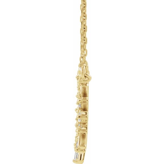 14K Yellow 3/8 CTW Natural Diamond Circle 18' Necklace