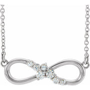 Sterling Silver 1/8 CTW Natural Diamond Infinity-Inspired Bar 18' Necklace