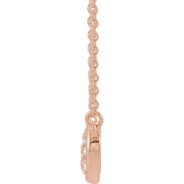 14K Rose 1/8 CTW Natural Diamond Infinity-Inspired Bar 18' Necklace