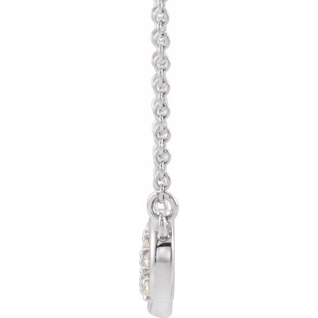 Sterling Silver 1/8 CTW Natural Diamond Infinity-Inspired Bar 18' Necklace