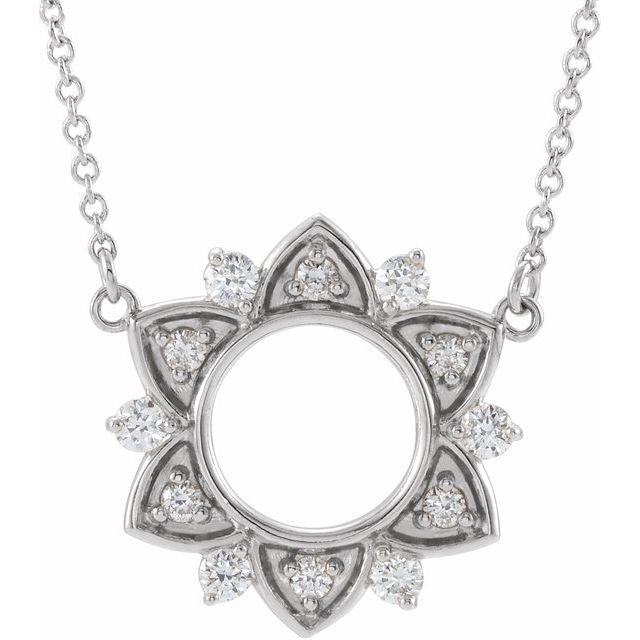 14K White 1/4 CTW Natural Diamond 18' Necklace