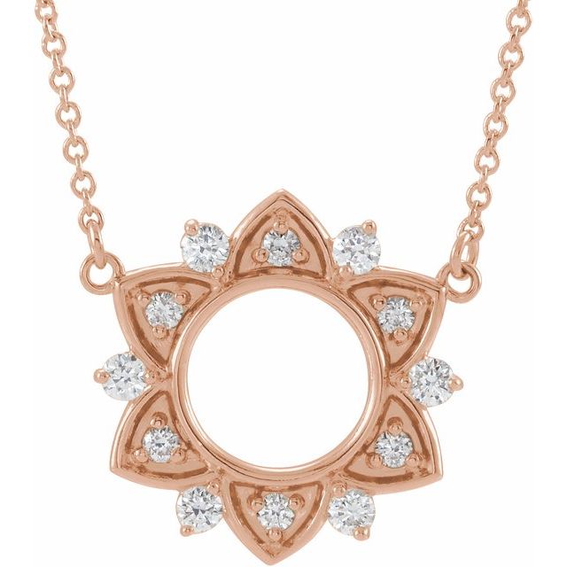 14K Rose 1/4 CTW Natural Diamond 18' Necklace