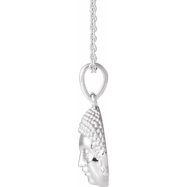 Sterling Silver Meditation Buddha 16-18' Necklace
