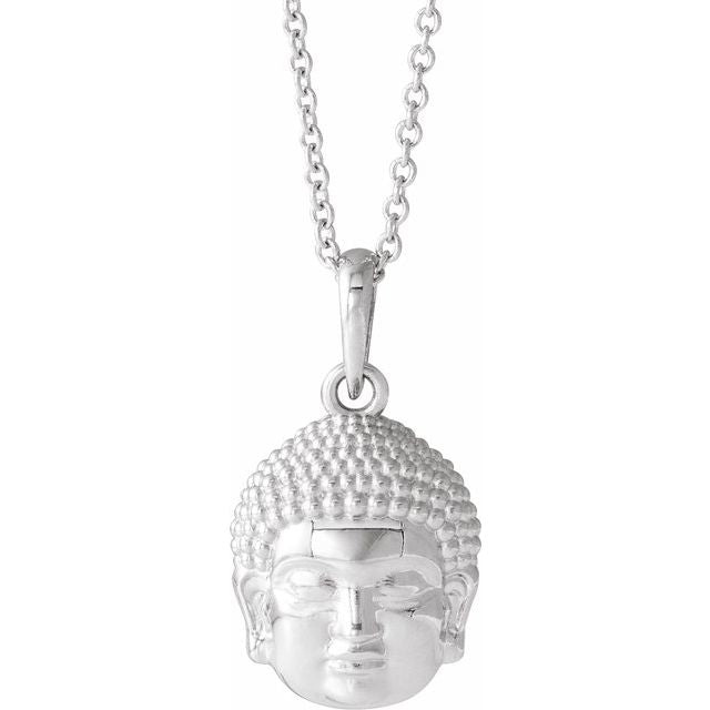 Sterling Silver Meditation Buddha 16-18' Necklace