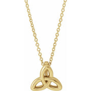 14K Yellow Celtic-Inspired Trinity 16-18' Necklace