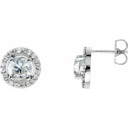 14K White 2 1/3 CTW Lab-Grown Diamond Halo-Style Earrings