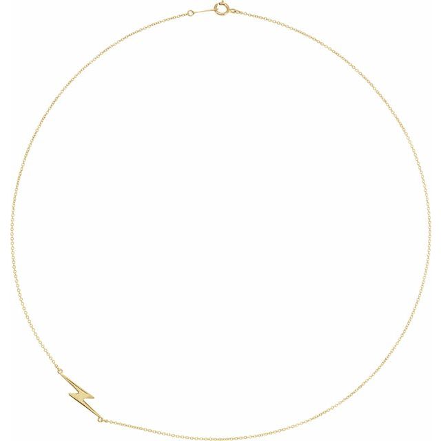 14K Yellow Lightning Bolt 16' Necklace