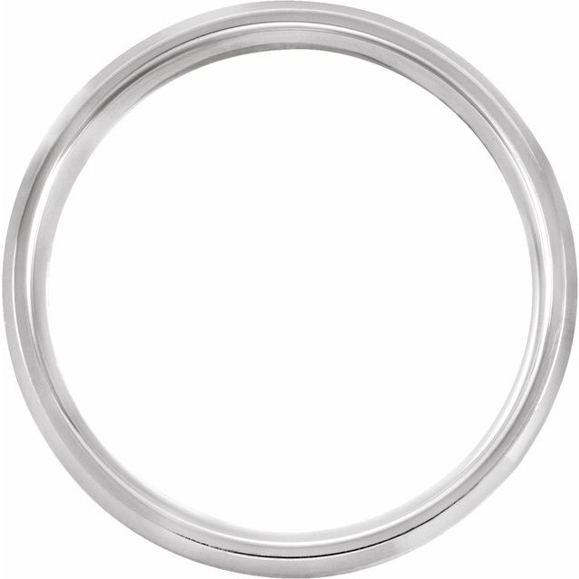 14K White 6 mm Beveled-Edge Band with Satin Finish Size 9