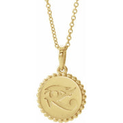 14K Yellow Eye of Horus 16-18' Necklace