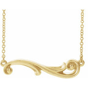 14K Yellow Freeform Bar 18' Necklace