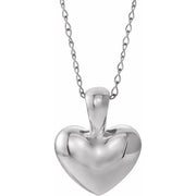 Sterling Silver Youth Heart 15' Necklace
