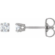 Sterling Silver 3 mm Imitation White Cubic Zirconia Stud Earrings