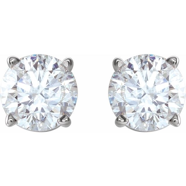Sterling Silver 7 mm Imitation White Cubic Zirconia Stud Earrings