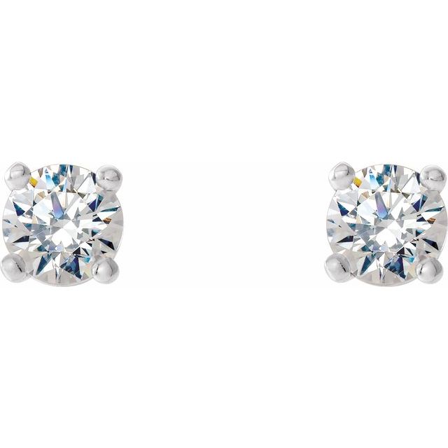 14K White 1/5 CTW Lab-Grown Diamond 4-Prong Stud Earrings