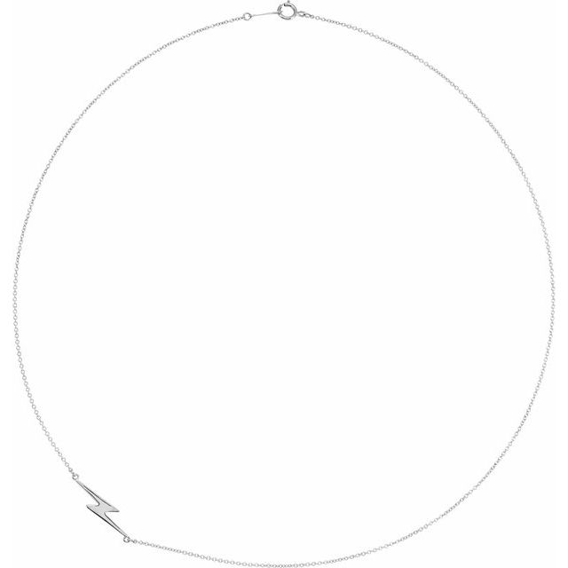 Sterling Silver Lightning Bolt 18' Necklace