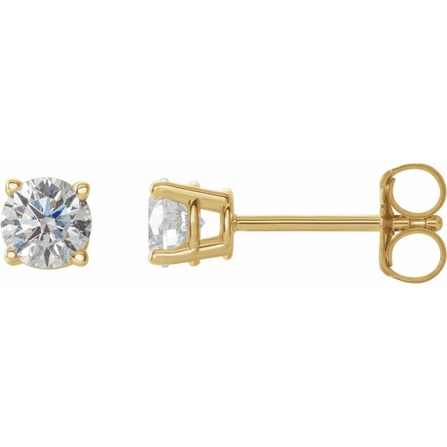 14k Yellow 1/2 Ctw Natural Diamond Stud Earrings