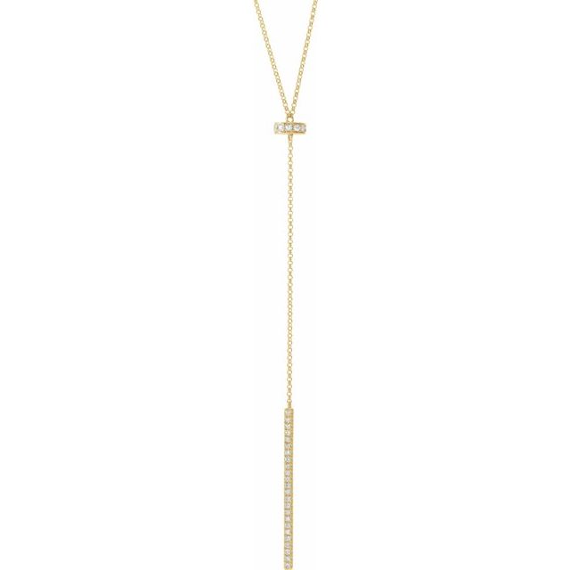 14K Yellow 1/4 CTW Natural Diamond Bar 15-17' Y Necklace
