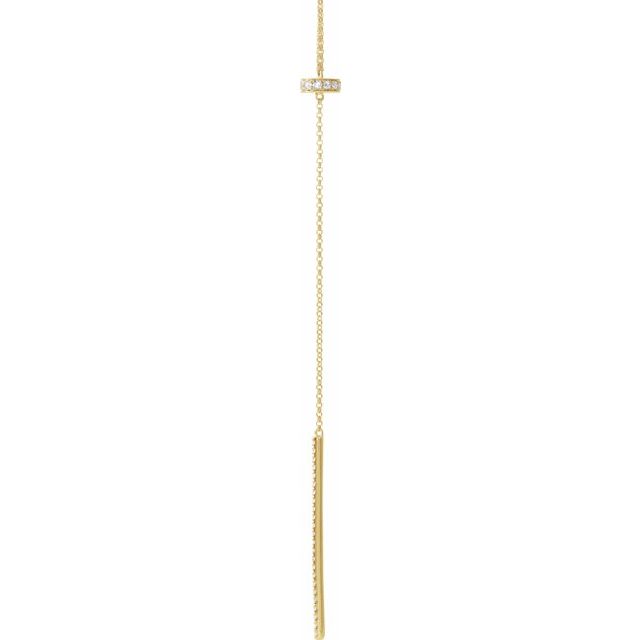 14K Yellow 1/4 CTW Natural Diamond Bar 15-17' Y Necklace