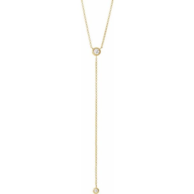 14K Yellow 1/5 CTW Natural Diamond Bar 15-17' Y Necklace