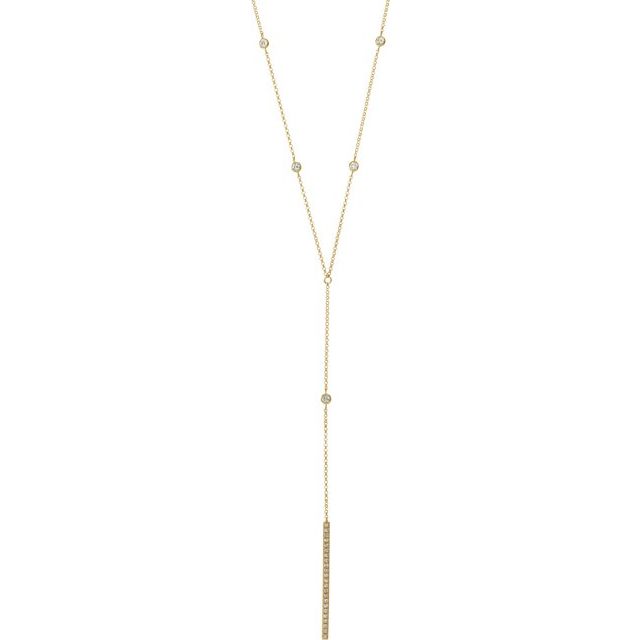 14K Yellow 1/3 CTW Natural Diamond Bar 15-17' Y Necklace