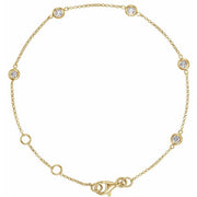 14K Yellow 1/4 CTW Natural Diamond Bezel-Set 5-Station 5 1/2-7' Bracelet