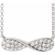 14K White 1/6 CTW Natural Diamond Infinity-Inspired 15-17' Necklace