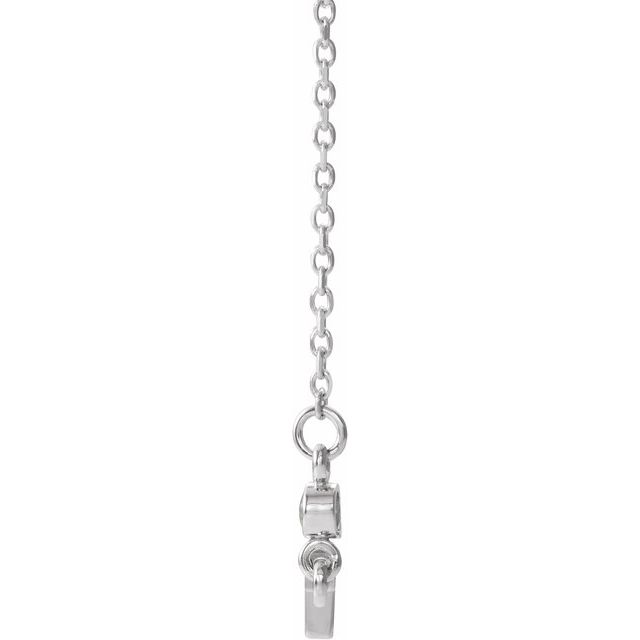 Sterling Silver Natural Blue Zircon Sideways Cross 16-18' Necklace