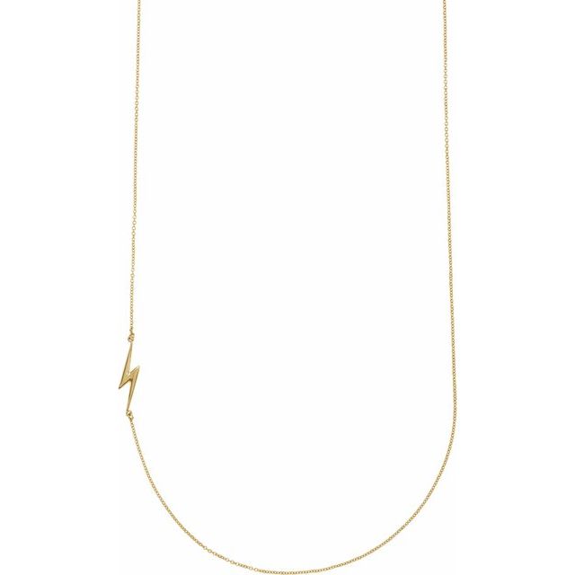 14K Yellow Lightning Bolt 16' Necklace