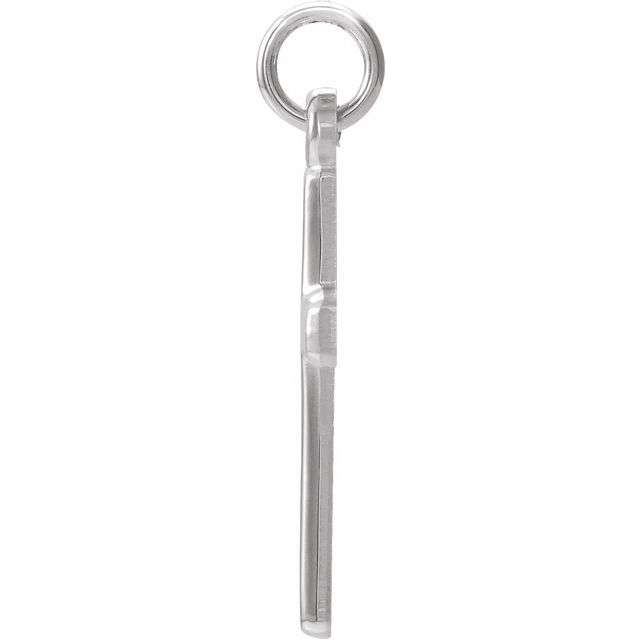 14K White Cross Pendant