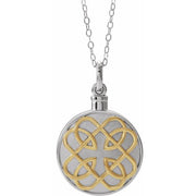 14k Yellow Gold-plated Sterling Silver Celtic-inspired Ash Holder 18' Necklace