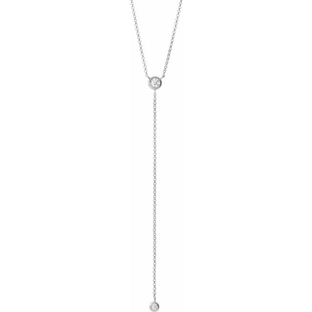 14K White 1/5 CTW Natural Diamond Bar 15-17' Y Necklace