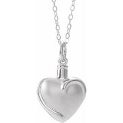Sterling Silver Heart Ash Holder 18' Necklace