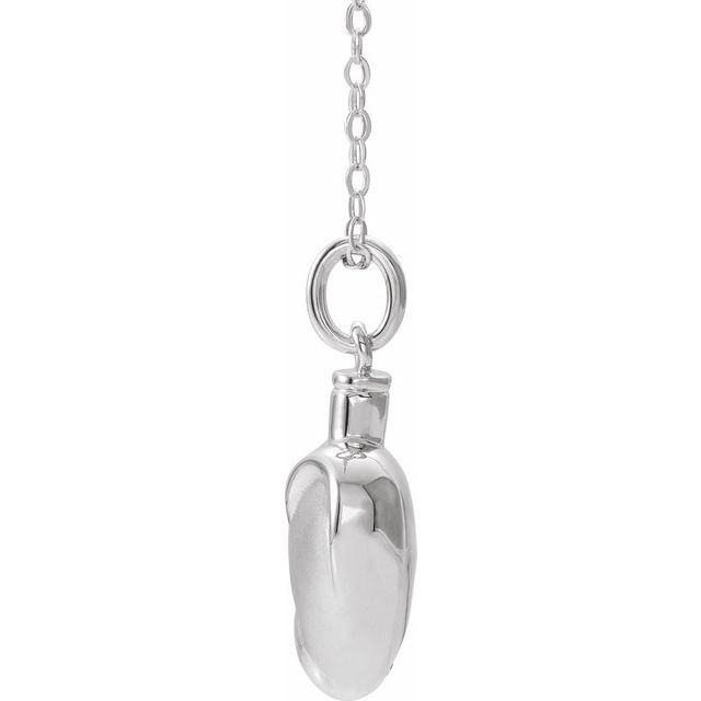Sterling Silver Heart Ash Holder 18' Necklace