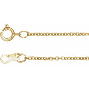 14K Yellow 1 mm Adjustable Cable 6 1/2-7 1/2' Chain